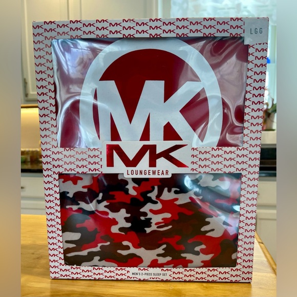 MICHAEL Michael Kors Other - Michael Kors 2Pc Long Sleeve Crew Top MK Logo&pant Lounge wear S Large  Red New